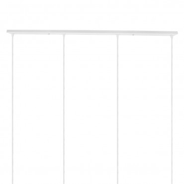DIY Ροζέτα Φωτιστικού Λευκή Ορθογώνια 1200x50mm με 4 Τρύπες GloboStar 90825