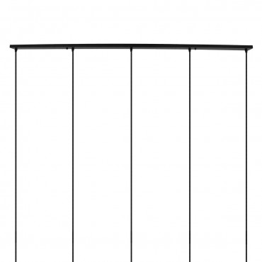 DIY Ροζέτα Φωτιστικού Μαύρη Ορθογώνια 1500x50mm με 5 Τρύπες GloboStar 90826